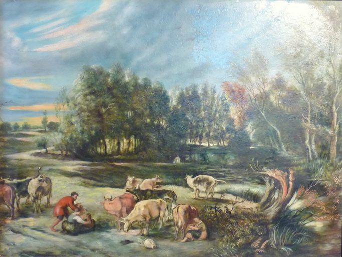 Landschaft mit Kuhherde